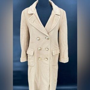 Unisex  Ulmann Camel Hair Long Winter coat Beige Double-Breasted Coat